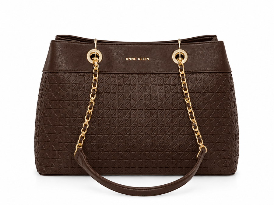 Anne Klein | Monogram Debossed Triple-Compartment Tote Bag