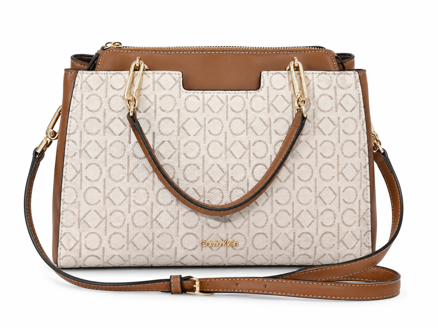 Calvin Klein | Monogram Triple-Compartment Satchel & Crossbody Bag